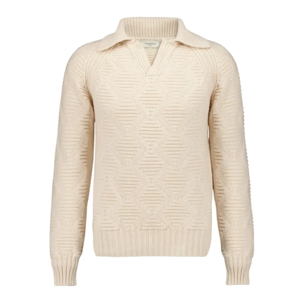 Cashmere Long Sleeve V-Neck Polo