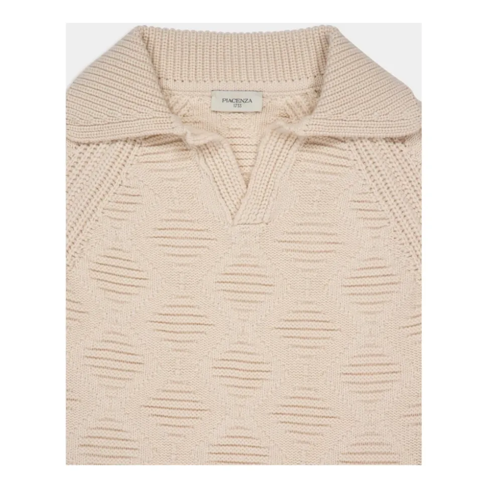 Cashmere Long Sleeve V-Neck Polo