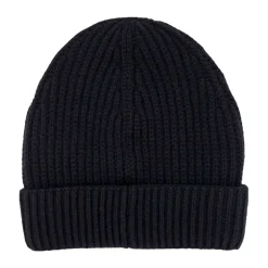 Cashmere Ribbed Hat with Embroidery