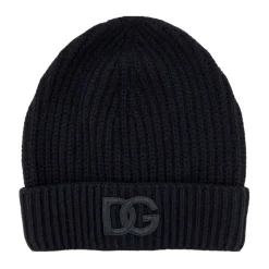 Cashmere Ribbed Hat with Embroidery