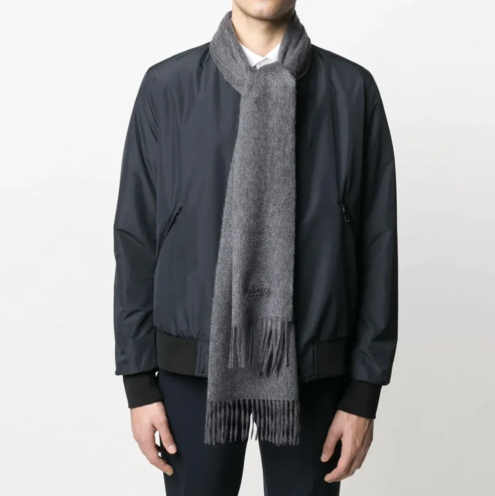 Cashmere Scarf, Grey Melange