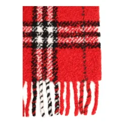 Check Alpaca Wool Blend Bouclé Scarf