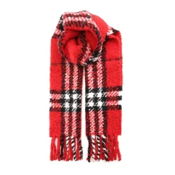 Check Alpaca Wool Blend Bouclé Scarf