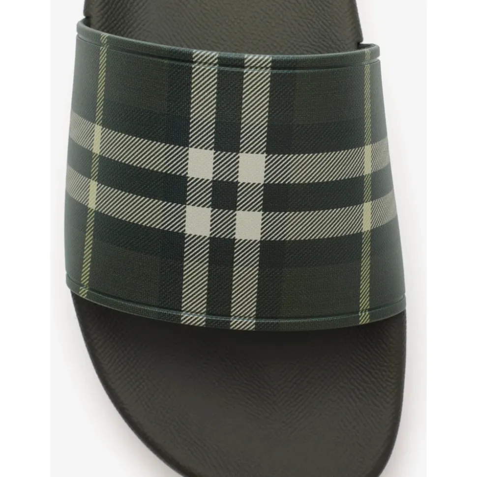 Checked Slip-on Slides