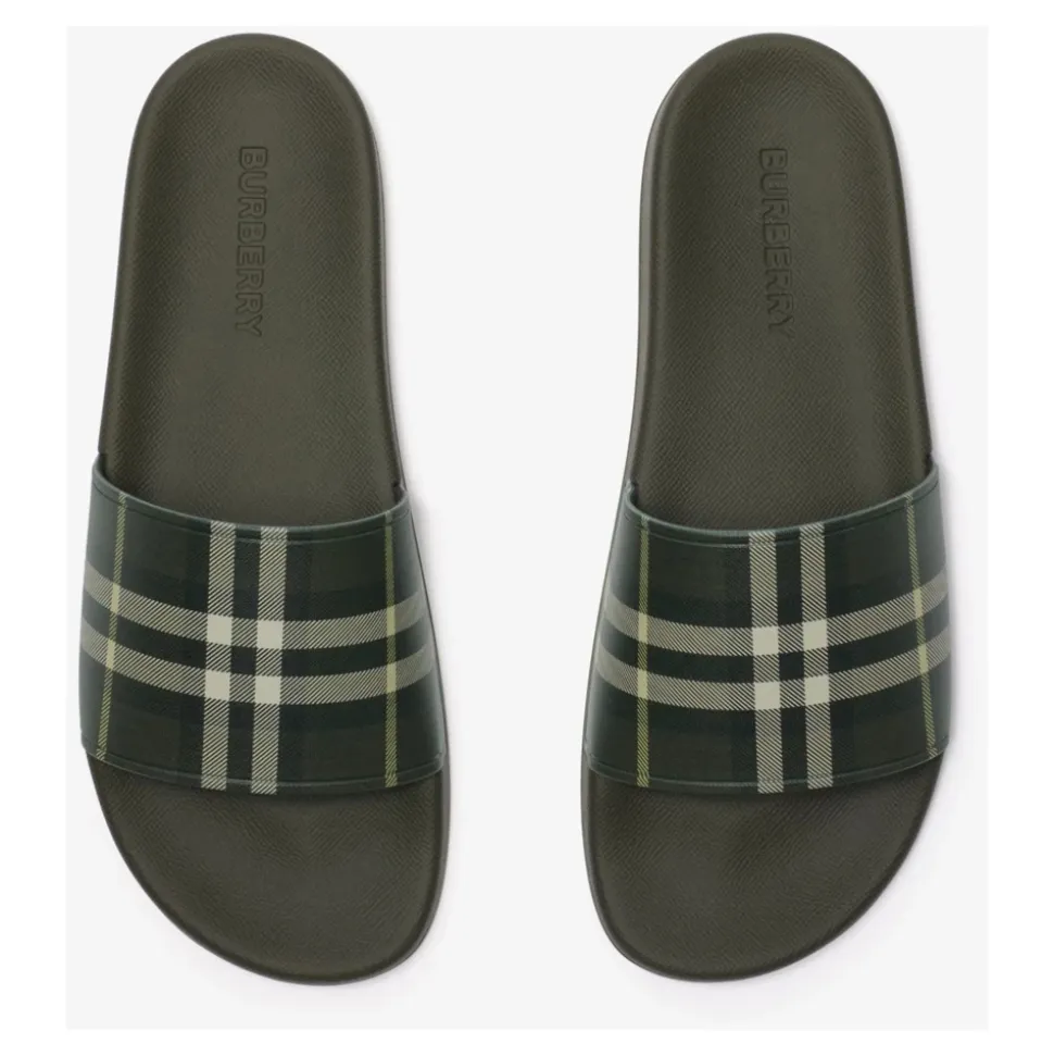 Checked Slip-on Slides