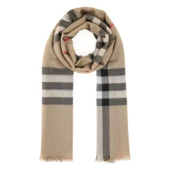 Check Wool and Silk Scarf