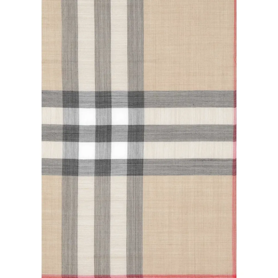 Check Wool and Silk Scarf