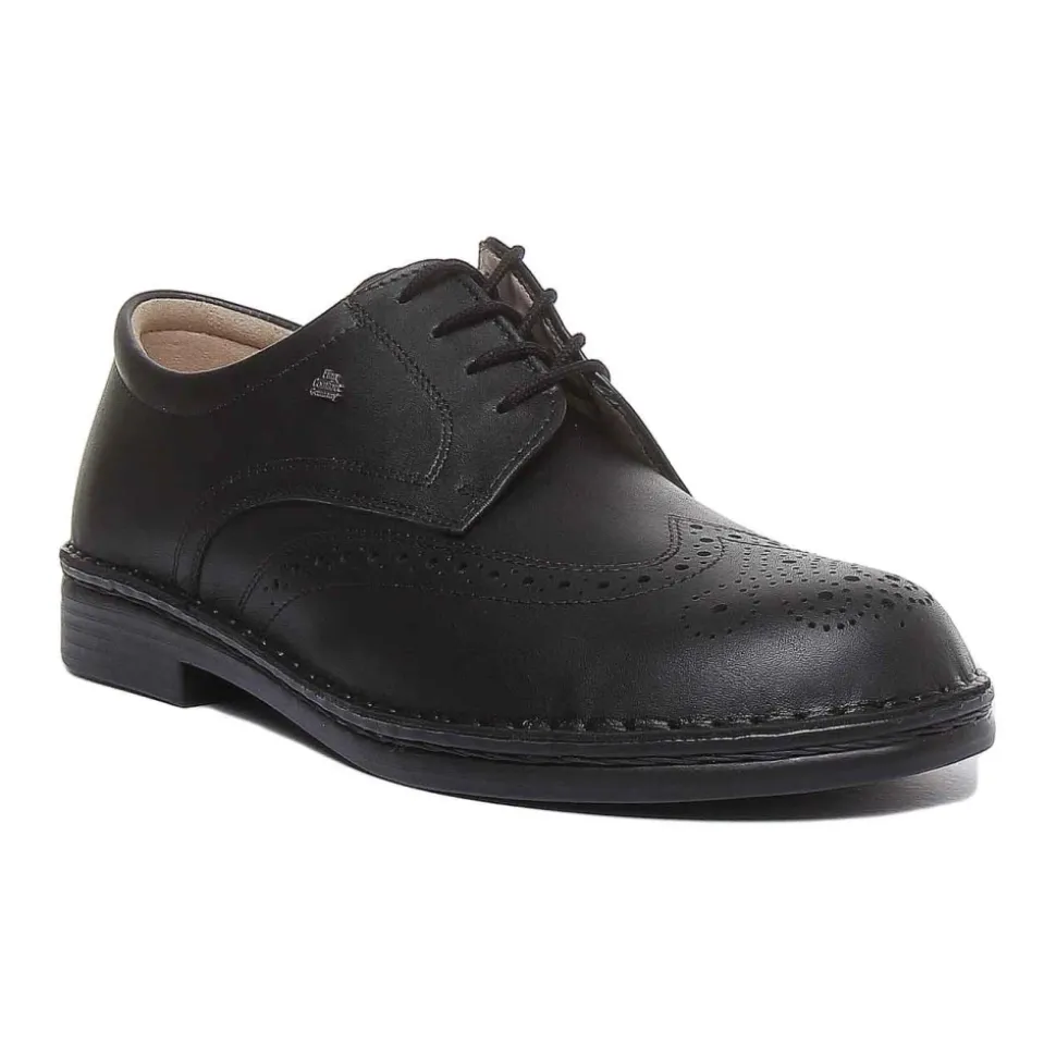 Classic Black Brogue Lace-Up Shoes
