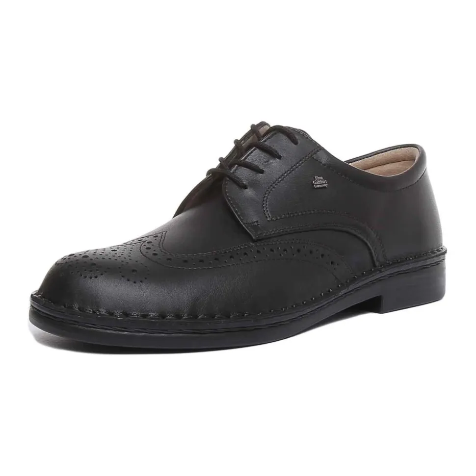 Classic Black Brogue Lace-Up Shoes
