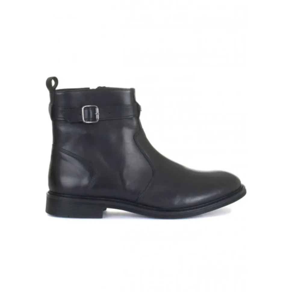 Classic Black Leather Ankle Boots