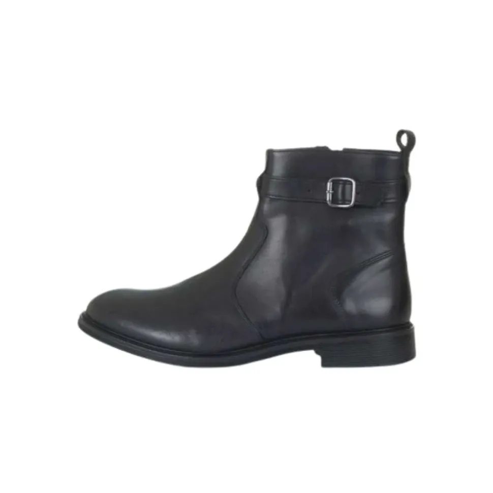 Classic Black Leather Ankle Boots