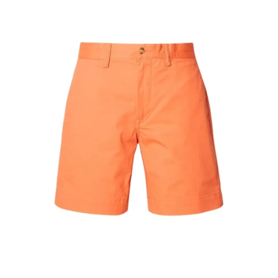 Classic Chino Shorts with Logo Embroidery