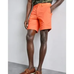 Classic Chino Shorts with Logo Embroidery