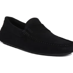 Classic Dark Blue Driving Moccasins for Men