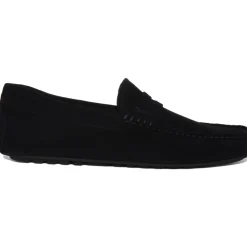 Classic Dark Blue Driving Moccasins for Men