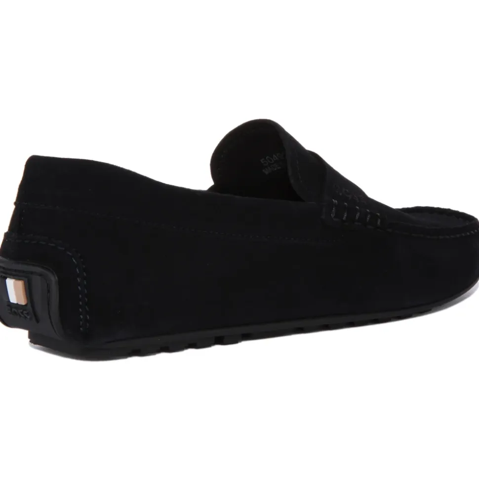 Classic Dark Blue Driving Moccasins for Men