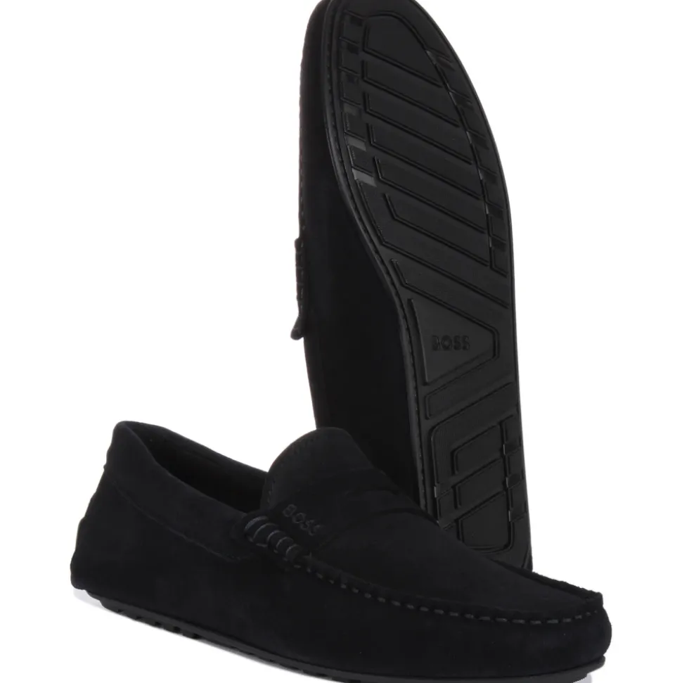 Classic Dark Blue Driving Moccasins for Men