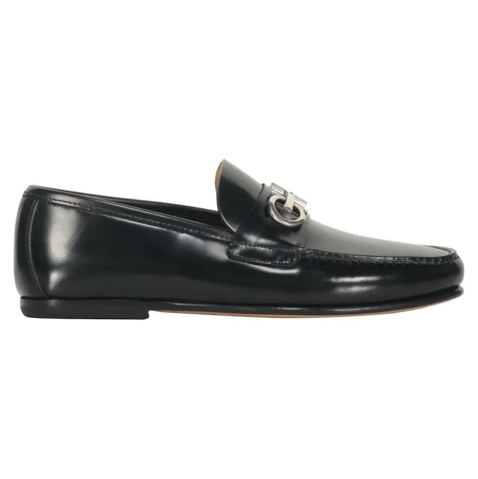 Classic Leather Loafers with Horsebit Detail