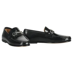 Classic Leather Loafers with Horsebit Detail