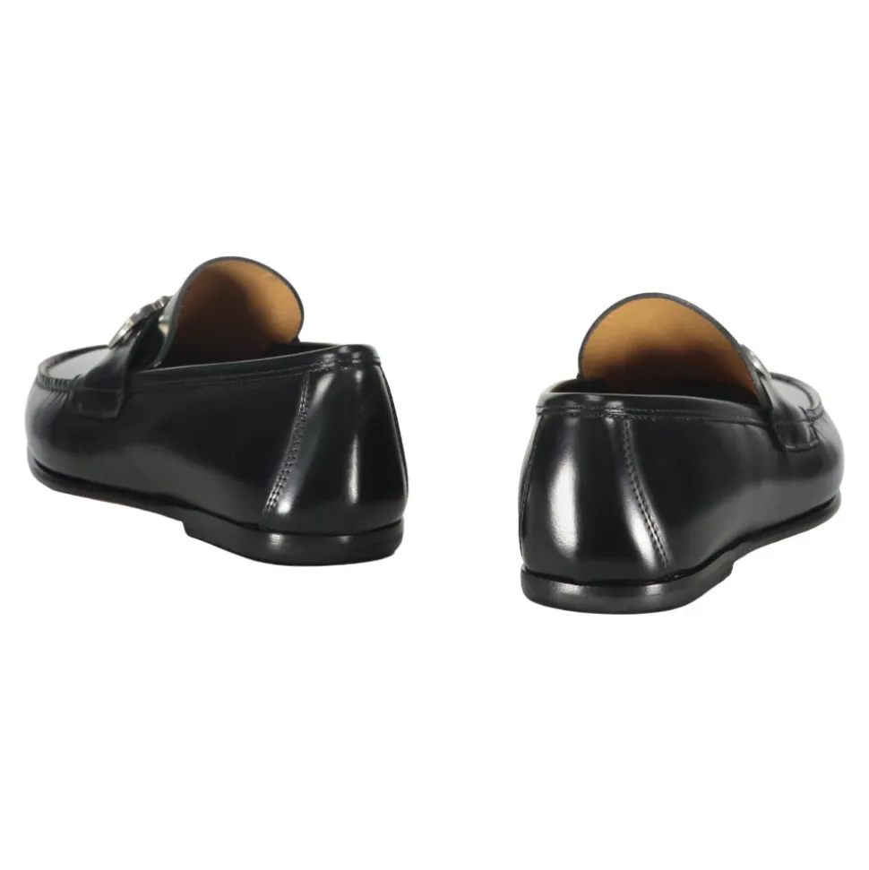 Classic Leather Loafers with Horsebit Detail
