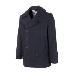 Classic Navy Peacoat with Double Breasted Buttons