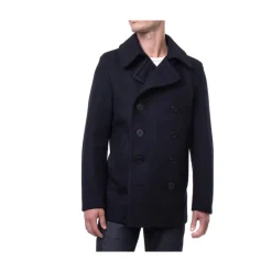 Classic Navy Peacoat with Double Breasted Buttons