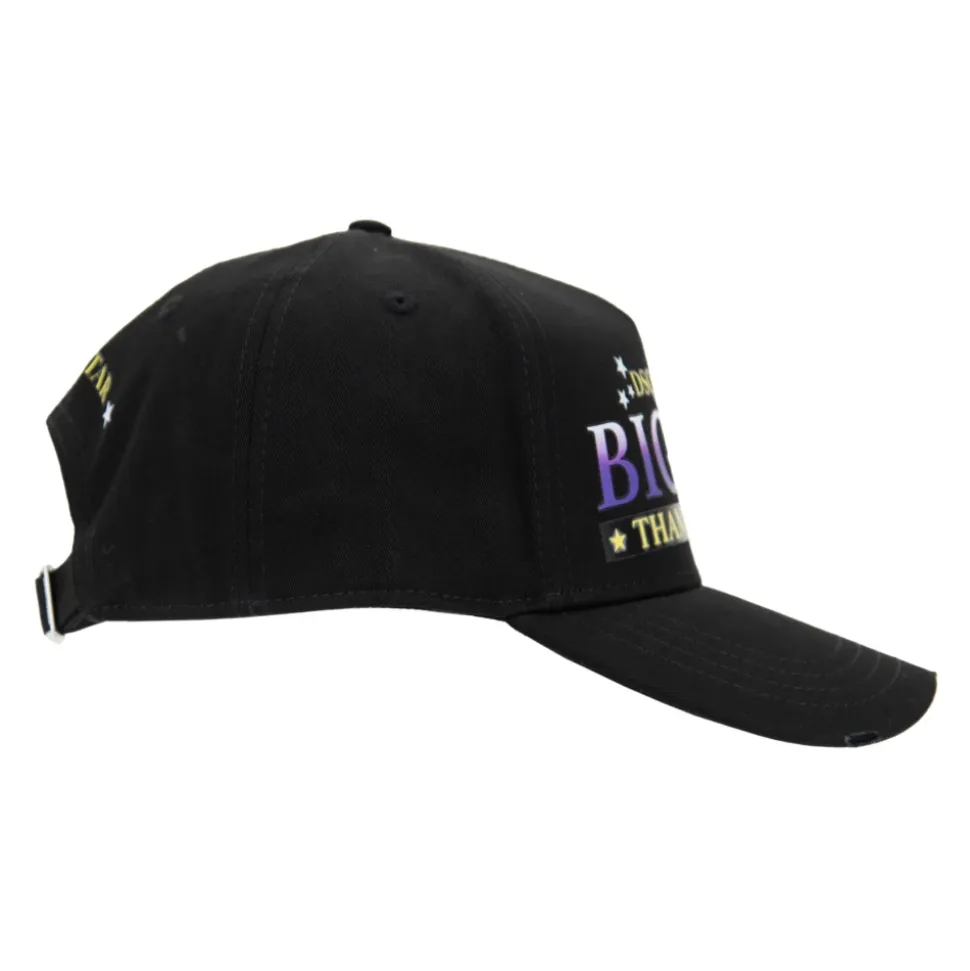 Contrast Print Baseball Cap with Buckle