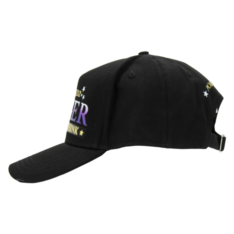 Contrast Print Baseball Cap with Buckle