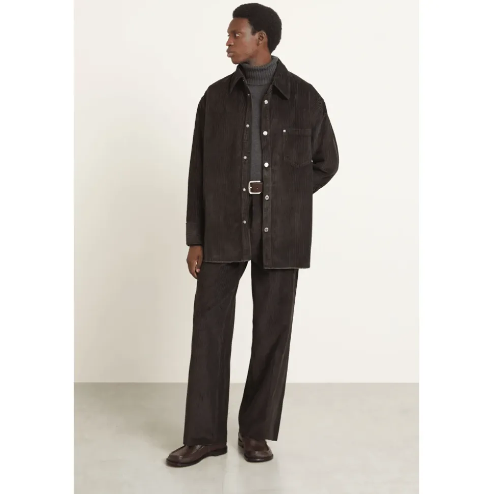 Corduroy Side-Slit Overshirt