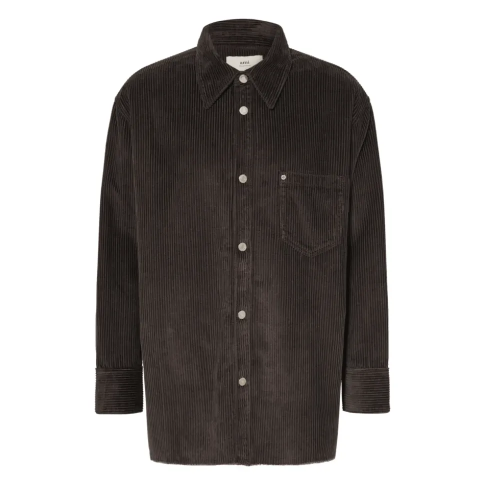 Corduroy Side-Slit Overshirt