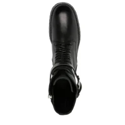 Core Black Combat Boots with Buckle