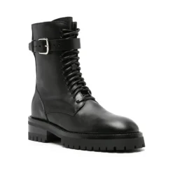 Core Black Combat Boots with Buckle