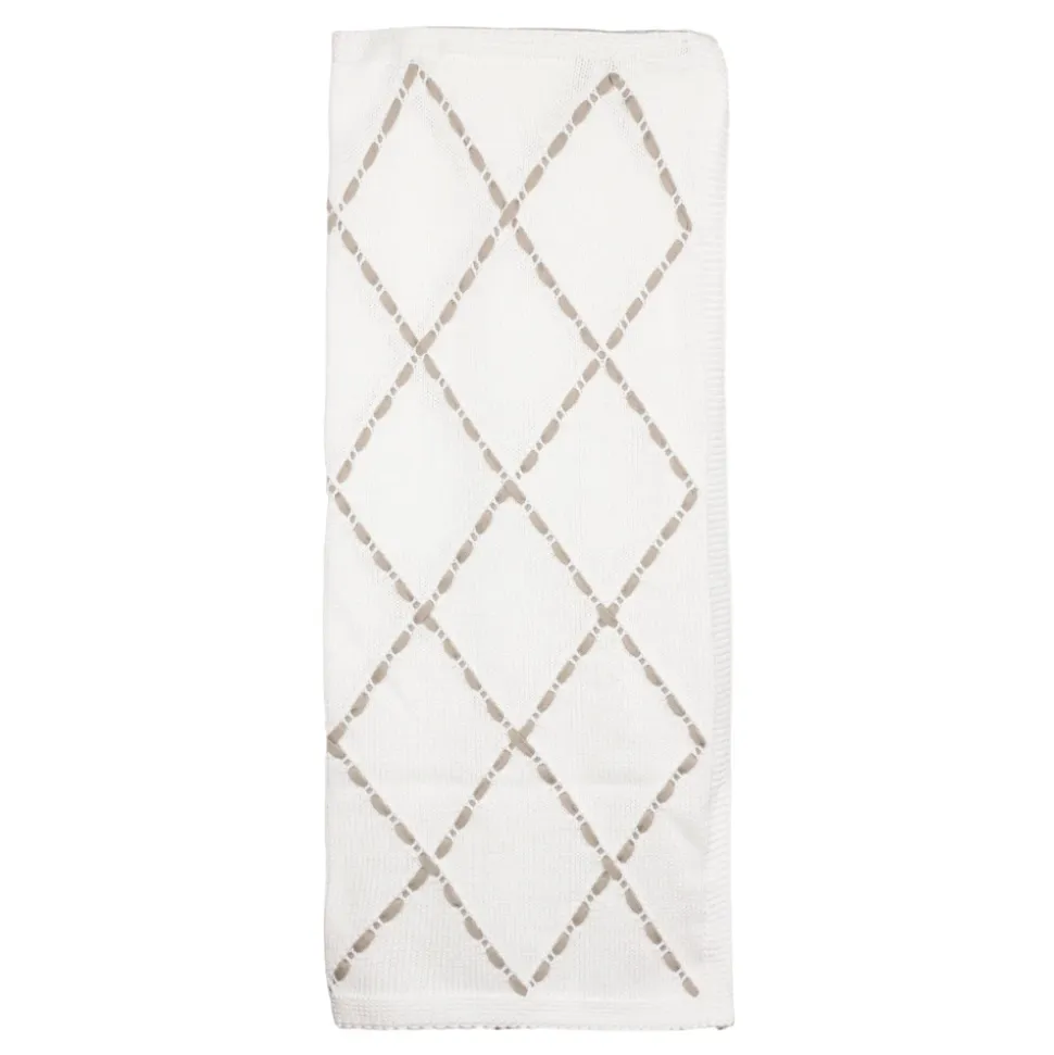 Cotton Blanket with Diamond Pattern