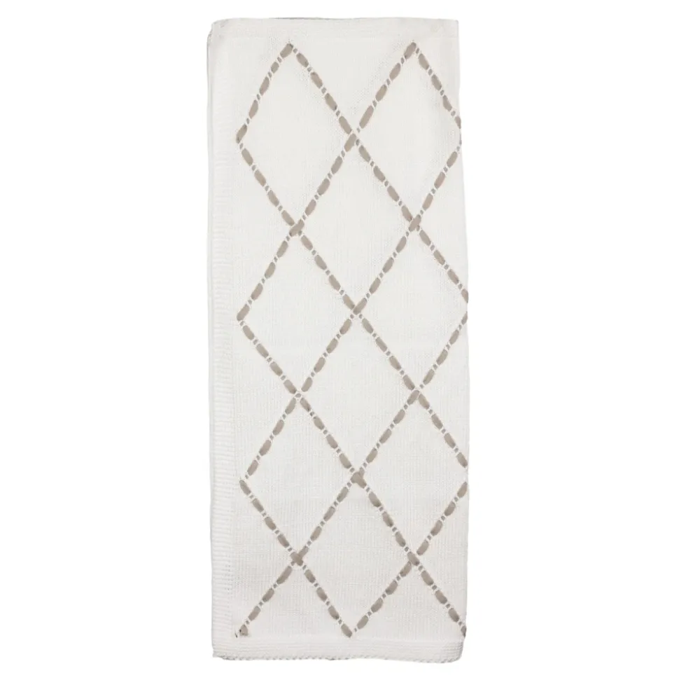 Cotton Blanket with Diamond Pattern