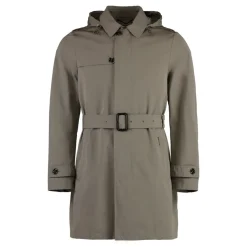 Cotton Trench Coat with Removable Hood