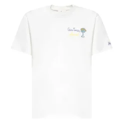 Cotton T-Shirt with Front Print and Embroidery