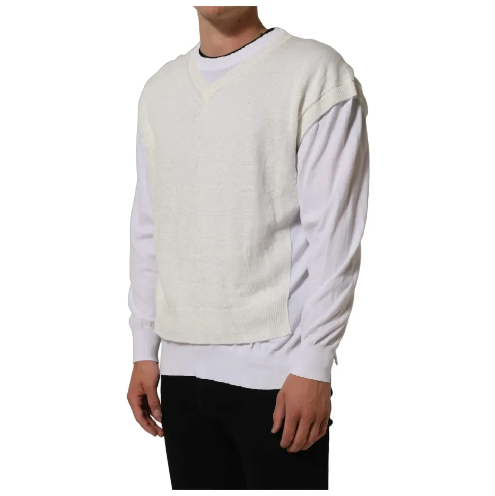 Crewneck Layered Pullover Sweater
