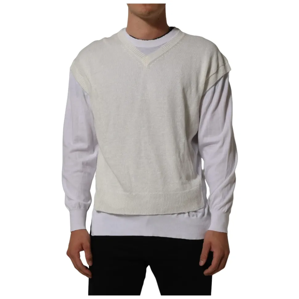 Crewneck Layered Pullover Sweater