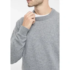 Crewneck Sweatshirt in Merino Wool and Cotton