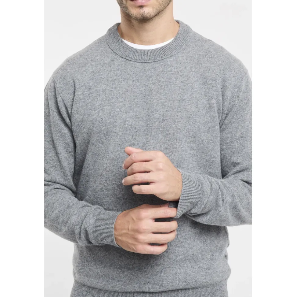 Crewneck Sweatshirt in Merino Wool and Cotton