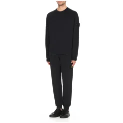 Crewneck Sweatshirt with Logo Patch