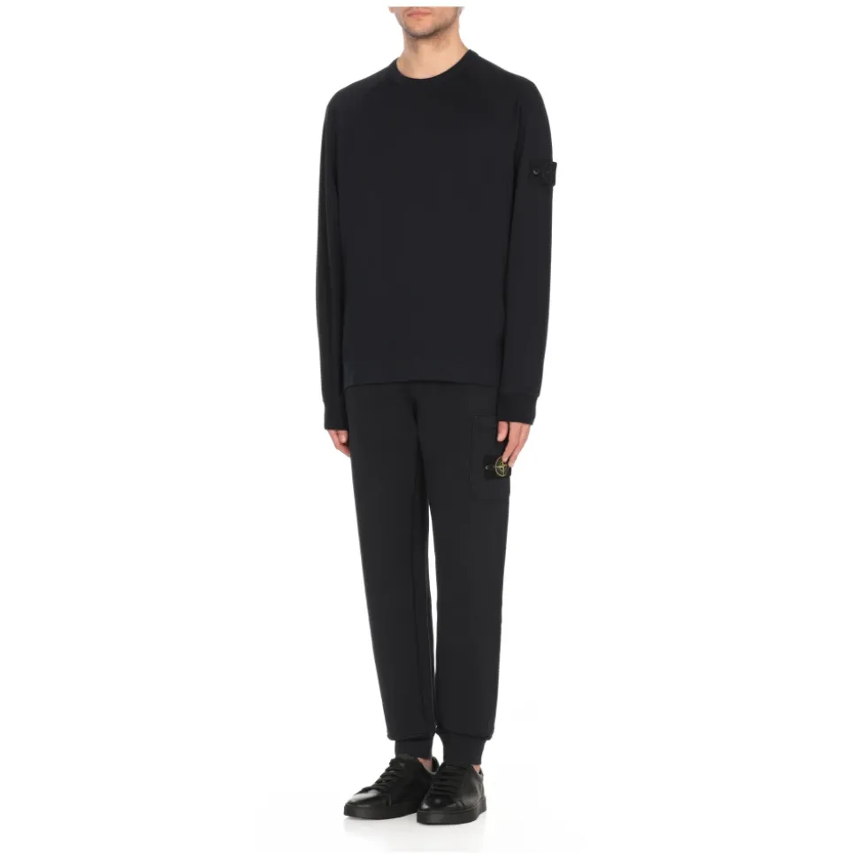 Crewneck Sweatshirt with Logo Patch