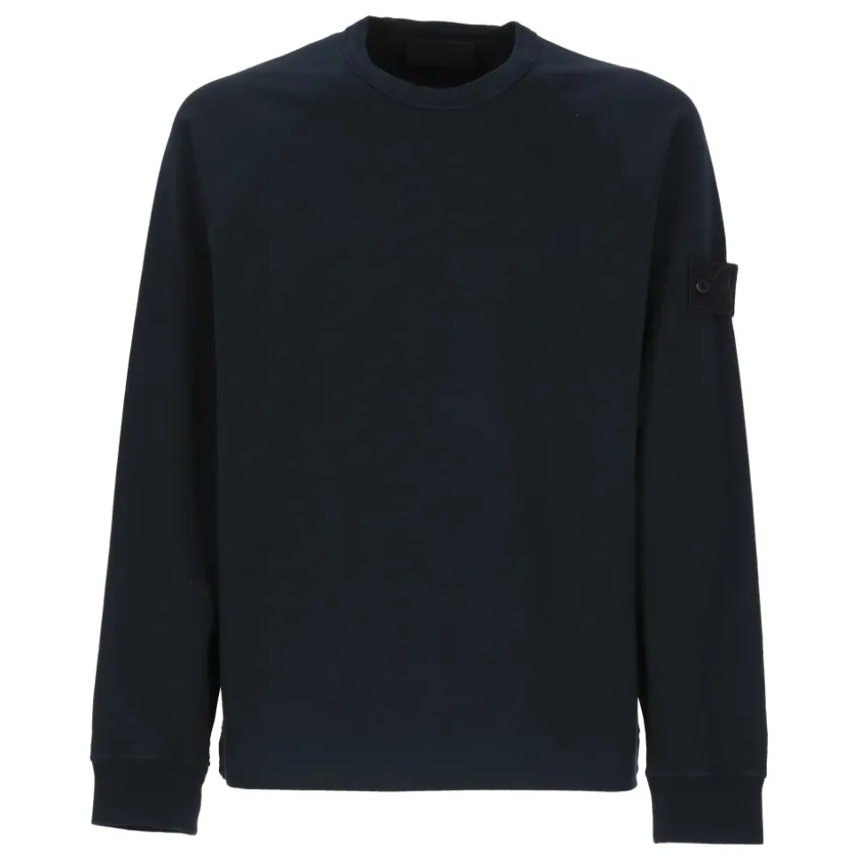 Crewneck Sweatshirt with Logo Patch