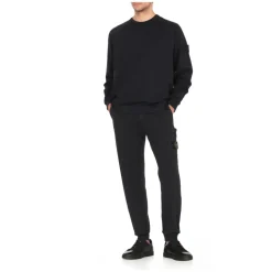 Crewneck Sweatshirt with Logo Patch