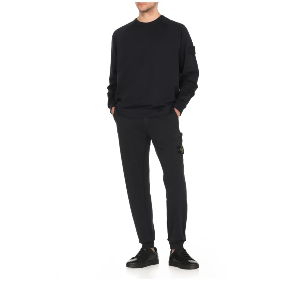 Crewneck Sweatshirt with Logo Patch