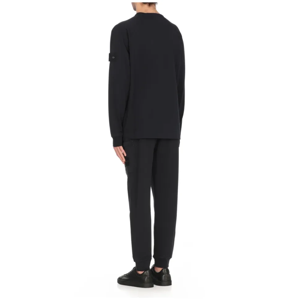 Crewneck Sweatshirt with Logo Patch