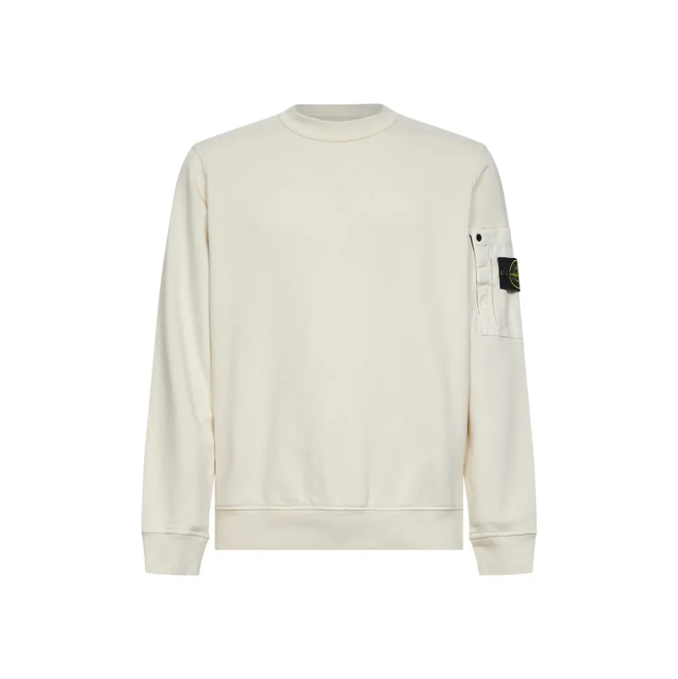 Crewneck Sweatshirt with Sleeve Pocket