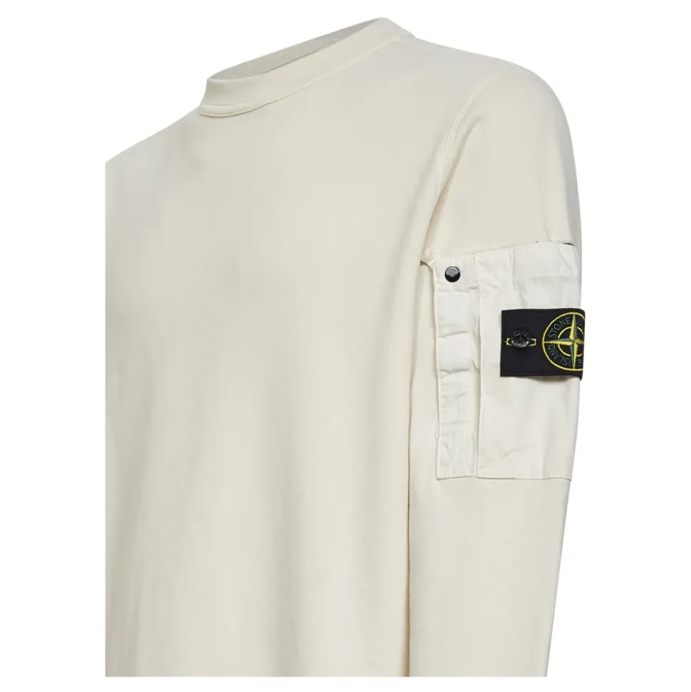 Crewneck Sweatshirt with Sleeve Pocket