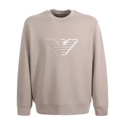 Crew-neck Sweatshirt with Two-tone Eagle