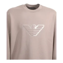 Crew-neck Sweatshirt with Two-tone Eagle